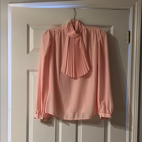 Tops - Elegant Pink Pleated Blouse